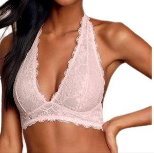 Free People Galloon Lace Halter Pink Bralette X-Small